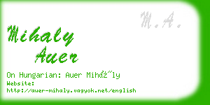 mihaly auer business card